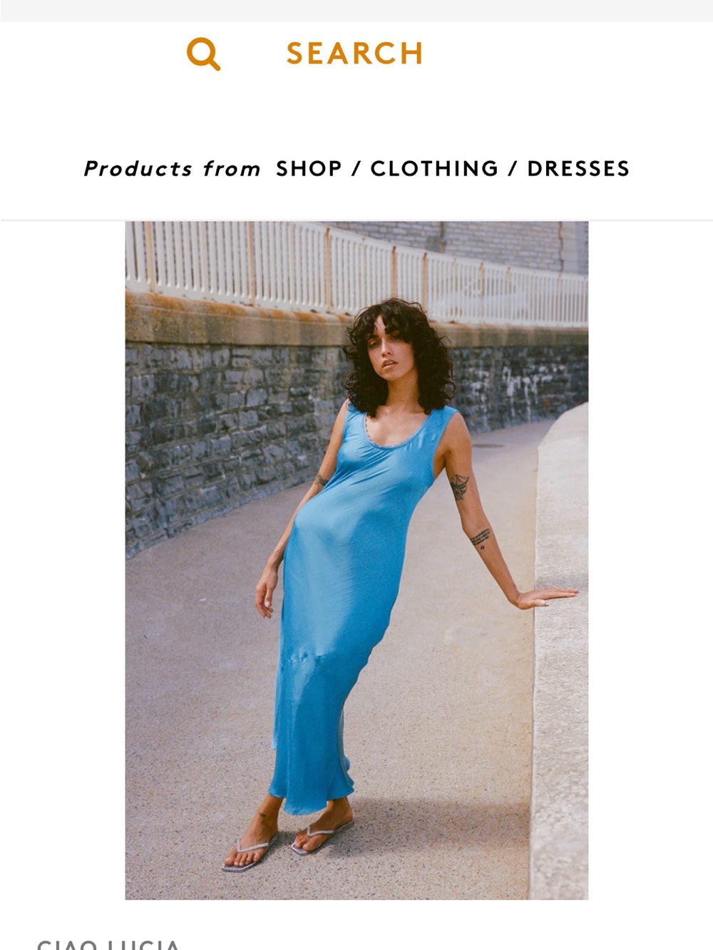 Ciao Lucia blue Slip Dress with Lace Trim size S